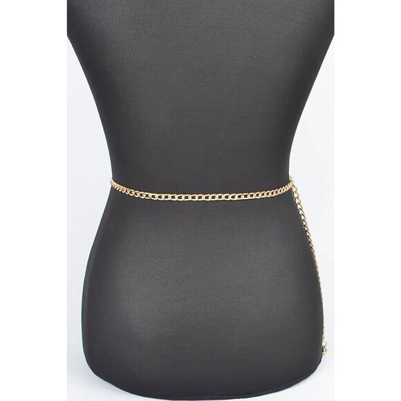 Multi Layered Metal Plus Size Chain Belt main image 2